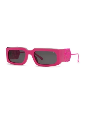 Odważne Okulary Przeciwsłoneczne w Kolorze Fuchsia Philipp Plein