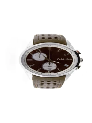 Odważny Zegarek z Paskiem z Skóry i Mechanizmem Kwarcowym Calvin Klein