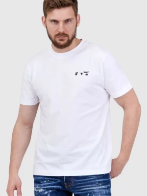 OFF-WHITE Biały t-shirt męski z wytłaczanym logo Off White