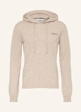 Off-White Bluza Z Kapturem Z Dzianiny Z Kaszmiru beige