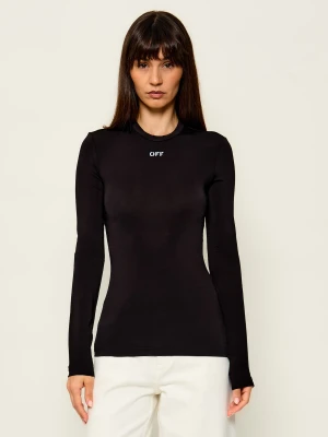 OFF-WHITE Bluzka Off Stamp Sec Skin | Slim Fit Off White czarny