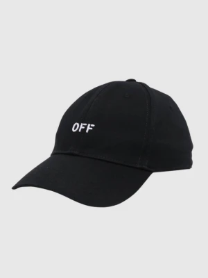 OFF-WHITE Czarna czapka z daszkiem z haftowanym Off, Rozmiar M Off White