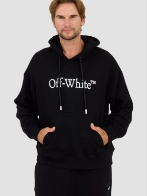 OFF-WHITE Czarna męska bluza Big Bookish Skate Hoodie White, Rozmiar XL Off White