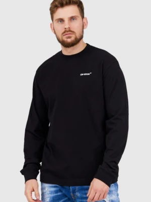 OFF-WHITE Czarny longsleeve męski z nadrukiem na plecach, Rozmiar S Off White