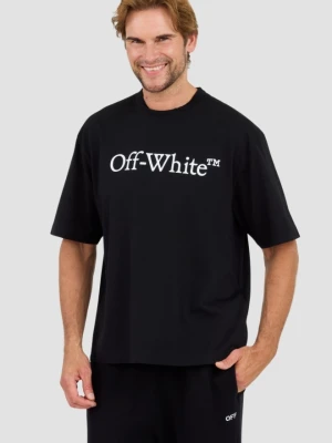 OFF-WHITE Czarny męski t-shirt Big Bookish Skate, Rozmiar L Off White