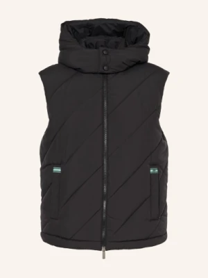 Off-White Kamizelka Pikowana Z Odpinanym Kapturem schwarz