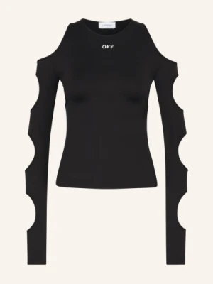 Off-White Koszulka Z Długim Rękawem Z Wycięciem schwarz