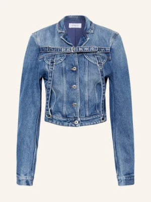 Off-White Krótka Kurtka Jeansowa blau