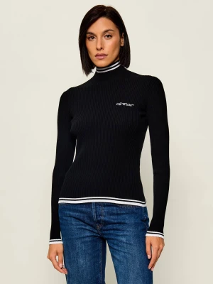 OFF-WHITE Półgolf | Slim Fit Off White czarny