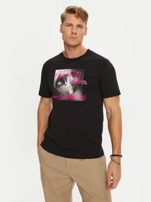 Off-White T-Shirt OMAA027F22JER0141068 Czarny Regular Fit Off White