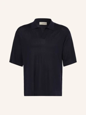 Officine Générale Dzianinowa Koszulka Polo blau