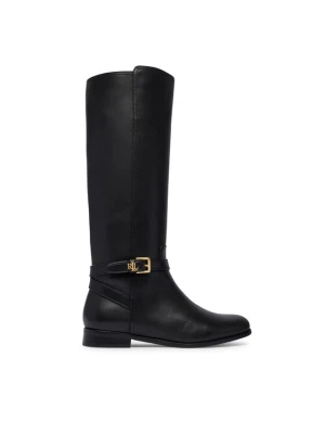 Oficerki LAUREN RALPH LAUREN Brooke II Calfskin Tall Boot 802974383004 Czarny