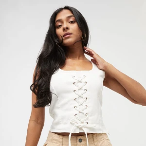 OG Lace Up Corset Top, markiKarl Kani, Topy, w kolorze beż, rozmiar: