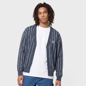 OG Pinstripe Jacquard Cropped Cardigan Karl Kani niebieski