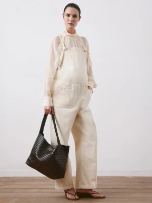 Ogrodniczki dżinsowe ciążowe złamana biel - Kobieta - - MANGO