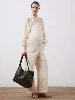 Ogrodniczki dżinsowe ciążowe złamana biel - Kobieta - - MANGO