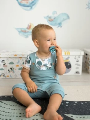 Ogrodniczki niemowlęce dla chłopca - niebieskie NINI