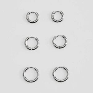 Okrągłe kolczyki ze stali nierdzewnej 3-pak House