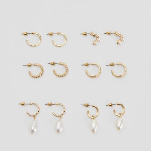 Okrągłe kolczyki w kolorze złotym 6-pak House