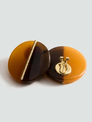 Okrągłe kolczyki z żywicy pomarańczowy - Kobieta - Rozmiar uniwersalny - MANGO