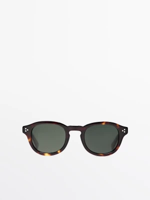 Okrągłe Okulary Przeciwsłoneczne - Brązowy - - Massimo Dutti - Mężczyzna