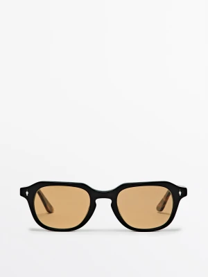 Okrągłe Okulary Przeciwsłoneczne - Ciemnoszary - Massimo Dutti - Male
