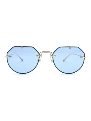 Okrągłe okulary przeciwsłoneczne Czarny Szczotkowany Złoto Matsuda