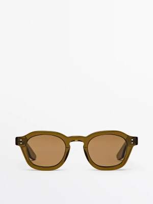 Okrągłe Okulary Przeciwsłoneczne - Pomarańczowy - Massimo Dutti - Male