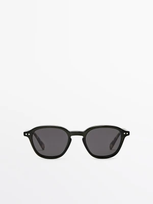 Okrągłe Okulary Przeciwsłoneczne - Zielony - Massimo Dutti - Male
