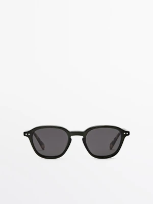 Okrągłe Okulary Przeciwsłoneczne - Zielony - - Massimo Dutti - Mężczyzna
