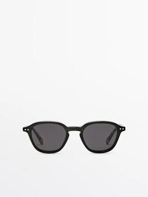 Okrągłe Okulary Przeciwsłoneczne - Zielony - - Massimo Dutti - Mężczyzna