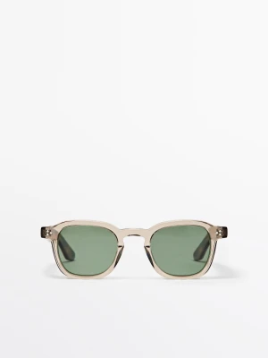 Okrągłe Okulary Przeciwsłoneczne - Żółty - Massimo Dutti - Male