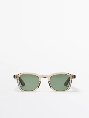 Okrągłe Okulary Przeciwsłoneczne - Żółty - - Massimo Dutti - Mężczyzna