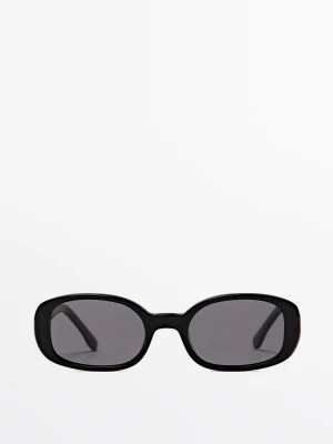 Okrągłe Okulary W Stylu Lat 90. - Czarny - Massimo Dutti - Female