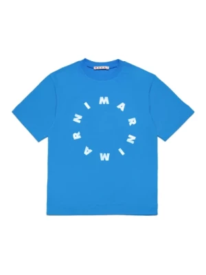 Okrągły T-shirt z logo Marni