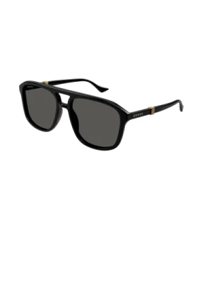 Okulary Przeciwsłoneczne Awiatorek Czarny Acetat Trendy Gucci