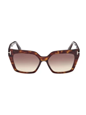 Okulary Przeciwsłoneczne Cat-Eye Brązowe Soczewki Gradientowe Tom Ford
