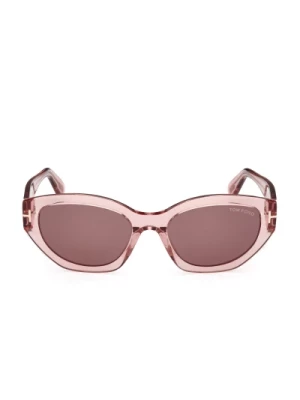 Okulary przeciwsłoneczne Cat-Eye w przezroczystym różu Tom Ford