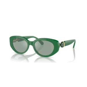 Okulary przeciwsłoneczne, Kształt kociego oka, SK6002, Zielone Swarovski