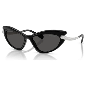 Okulary przeciwsłoneczne, Kształt kociego oka, SK6038, Czarne Swarovski