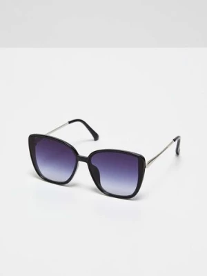 Okulary przeciwsłoneczne kwadratowe - czarne Moodo