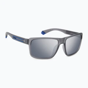 Okulary przeciwsłoneczne męskie Polaroid PLD 2158/S matte grey/grey silver mirror polarized