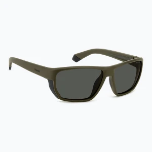 Okulary przeciwsłoneczne męskie Polaroid PLD 7057 / S matte green / grey polarized