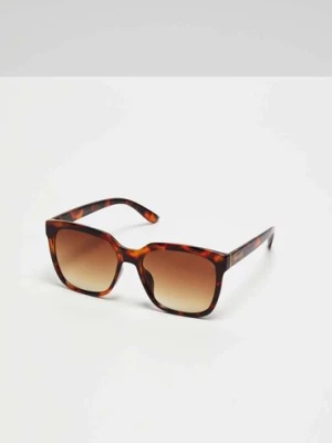 Okulary przeciwsłoneczne o kwadratowym kształcie brązowe Moodo