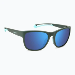 Okulary przeciwsłoneczne Polaroid PLD 7051/S matte green/blue mirror polarized high contrast