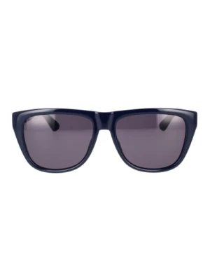 Okulary przeciwsłoneczne prostokątne ziebieską oprawką Gucci