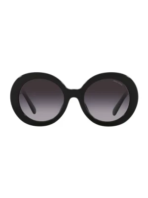 Okulary przeciwsłoneczne w kształcie okrągłym z gradientowymi soczewkami i złotym logo Miu Miu