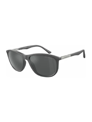 Okulary przeciwsłoneczne w matowej szarej srebrnej Emporio Armani