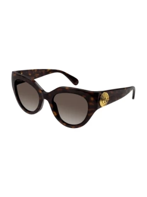 Okulary przeciwsłoneczne w stylu Cat-eye z antycznym metalowym guzikiem Gucci