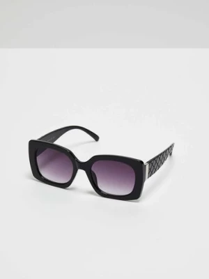 Okulary przeciwsłoneczne z grubymi oprawkami czarne Moodo